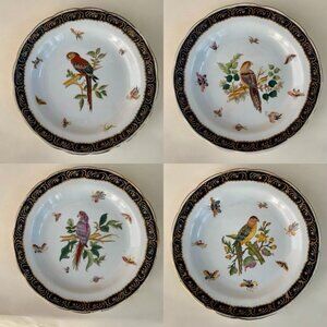 RARE! Set of FOUR Vintage Hua Rong Tang Zhi Decorative Chinese Ceramic Plates.